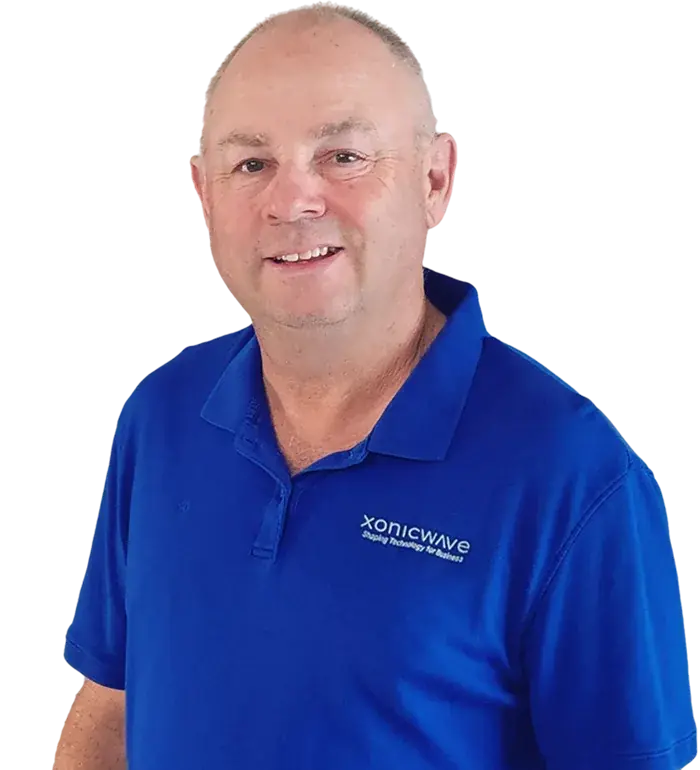 David Becker, Director of Client Engagement, in a blue Xonicwave polo